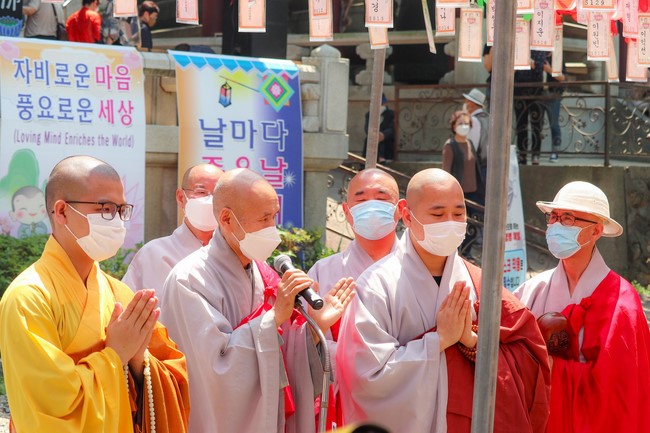 The Vesak great ceremony at Duoc Su Temple, Incheon City, South Korea